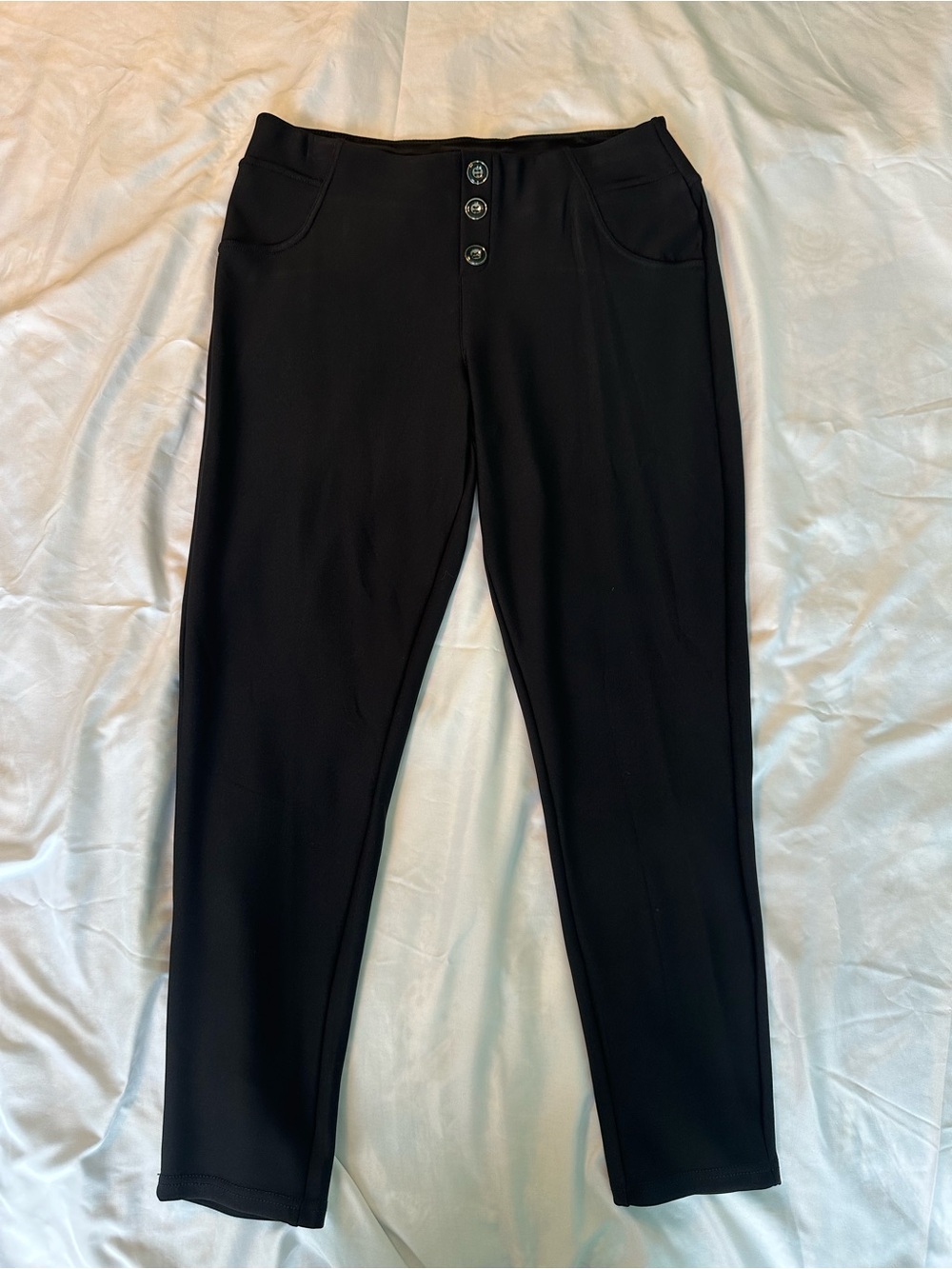 Black Maze Collection pants with button detail